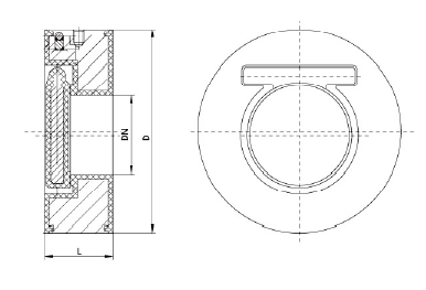 1襯氟對夾式止回（huí）閥H74F46(圖1)