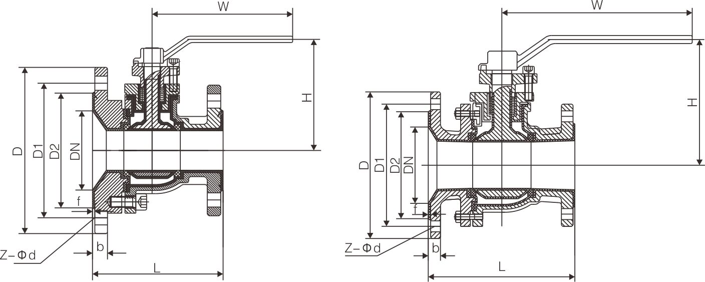 襯氟變徑球閥FQ41F46(圖1)
