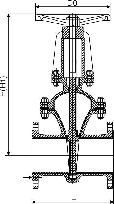 襯氟法蘭（lán）閘閥(圖1)